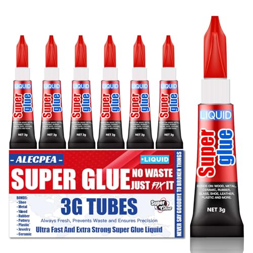 3g (6 Pack) Super Glue Liquid All Purpose Fast Setting Ideal for Metal Ceramics Leather & More