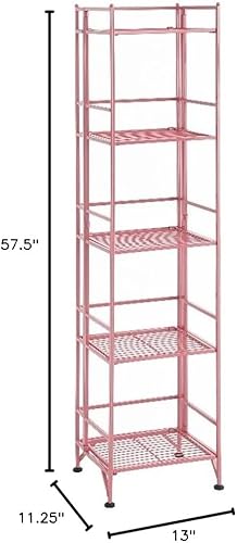 Miniatura 33 de Convenience Concepts Xtra - Estantes de almacenamiento plegables de metal de 5 niveles, organizador de armario para oficina, lavandería, dormitorio