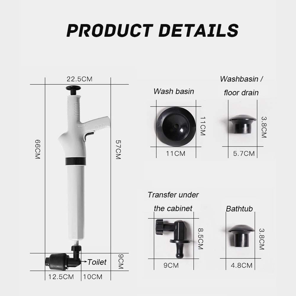 Desatascador de inodoro inflable, desatascador de fregadero de alta presión, limpiadores de bomba de presión para el hogar, la oficina