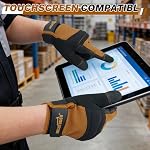 MELOTOUGH Gants de travail pour les hommes femmes, Gant de travail mécanique pour le jardin,Yard,Warehouse,Touch écran de travail gants,Khaki