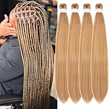 Honey Blonde Braiding Hair Pre Stretched Hypoallergenic Prestretched Braiding Hair Knotless ez Braid Synthetic Braids Color 27/613