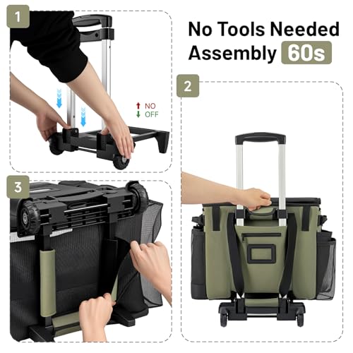 Image of Large Cleaning Caddy for Cleaning Supplies Organizer, Rolling Cleaning Caddy Bags with Wheels for Housekeepers, Cleaning Carts on Wheels for Home Car Office Picnic