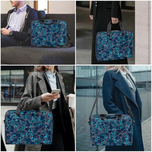 Maletín para laptop con diseño leopardo azul oscuro miniatura 7
