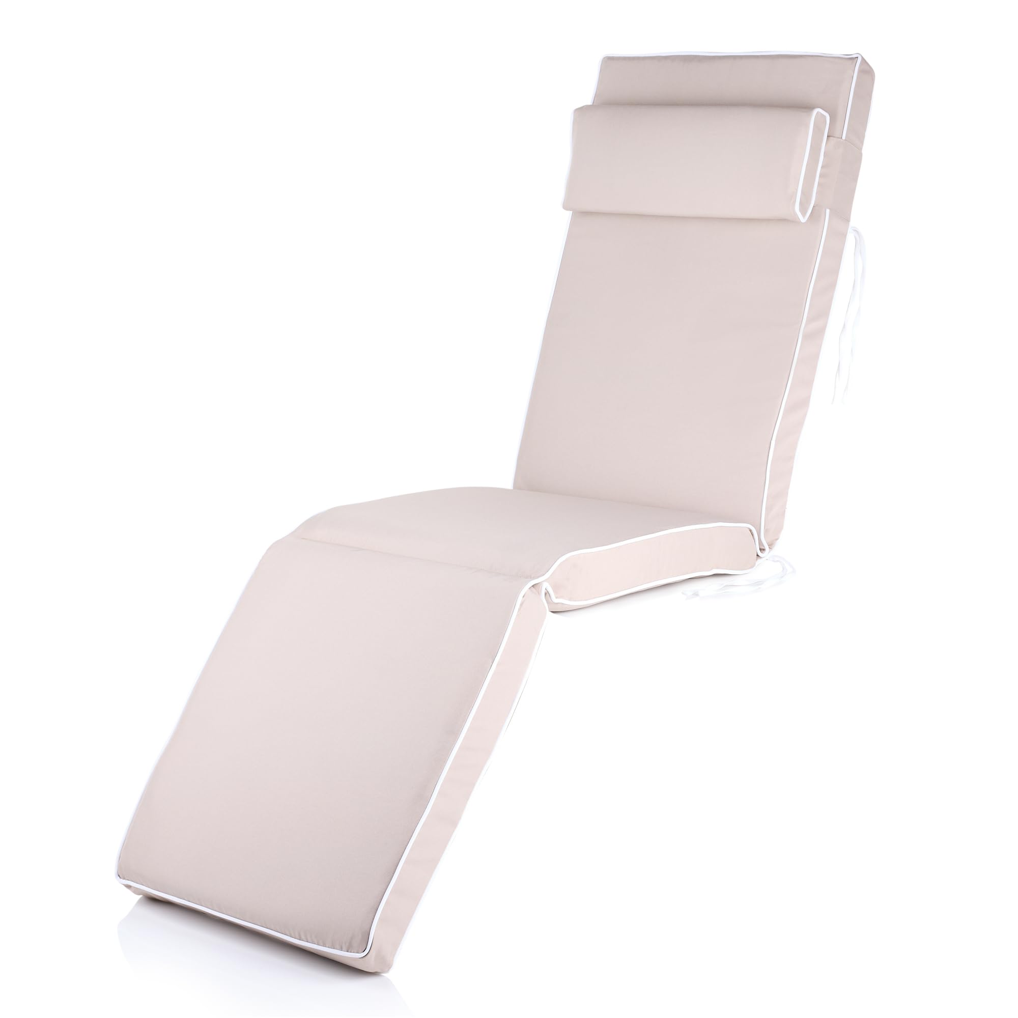 Alfresia Taupe Steamer Deck Chair Garden Cushion With Luxury Thick Foam Filling from B&Q