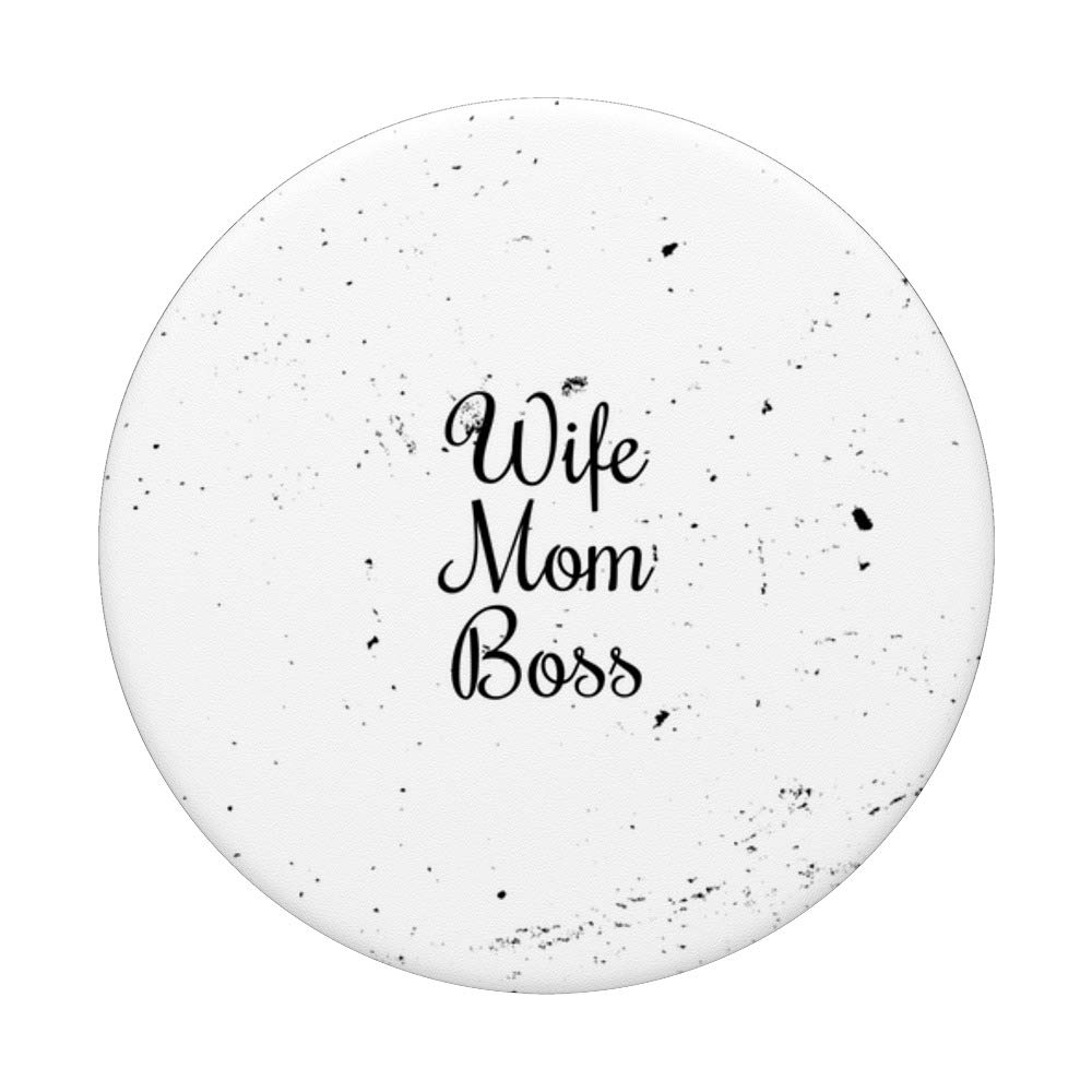 PopSockets Handy-Griff „Wife Mom Boss“ – Austauschbarer PopGrip, Ausziehbarer Halter Für Selfies & Videos