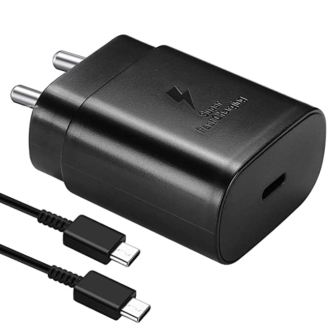 Image of Etguuds Charger Compatible with 5G Power Adapter with C to C Cable for Fast Charging Compatible with Samsung M55s /A06 /M35 5G / M34 /M14 /M15 /S24 /S24 Ultra / S23FE / S23 / A35 /S21FE /M34 /M13 /F34 /F54 Black