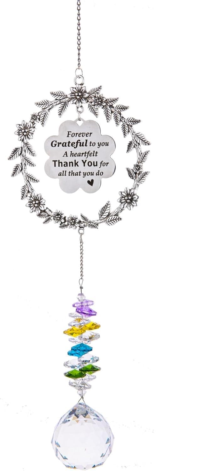 Smitex Crystal Pendant Crystals Sun Catcher Decor Window Decorations Suncatchers with 40mm Clear Crystal Ball Rainbow Maker for Mom Teacher Friend Mentor Thank You Gift-image-21