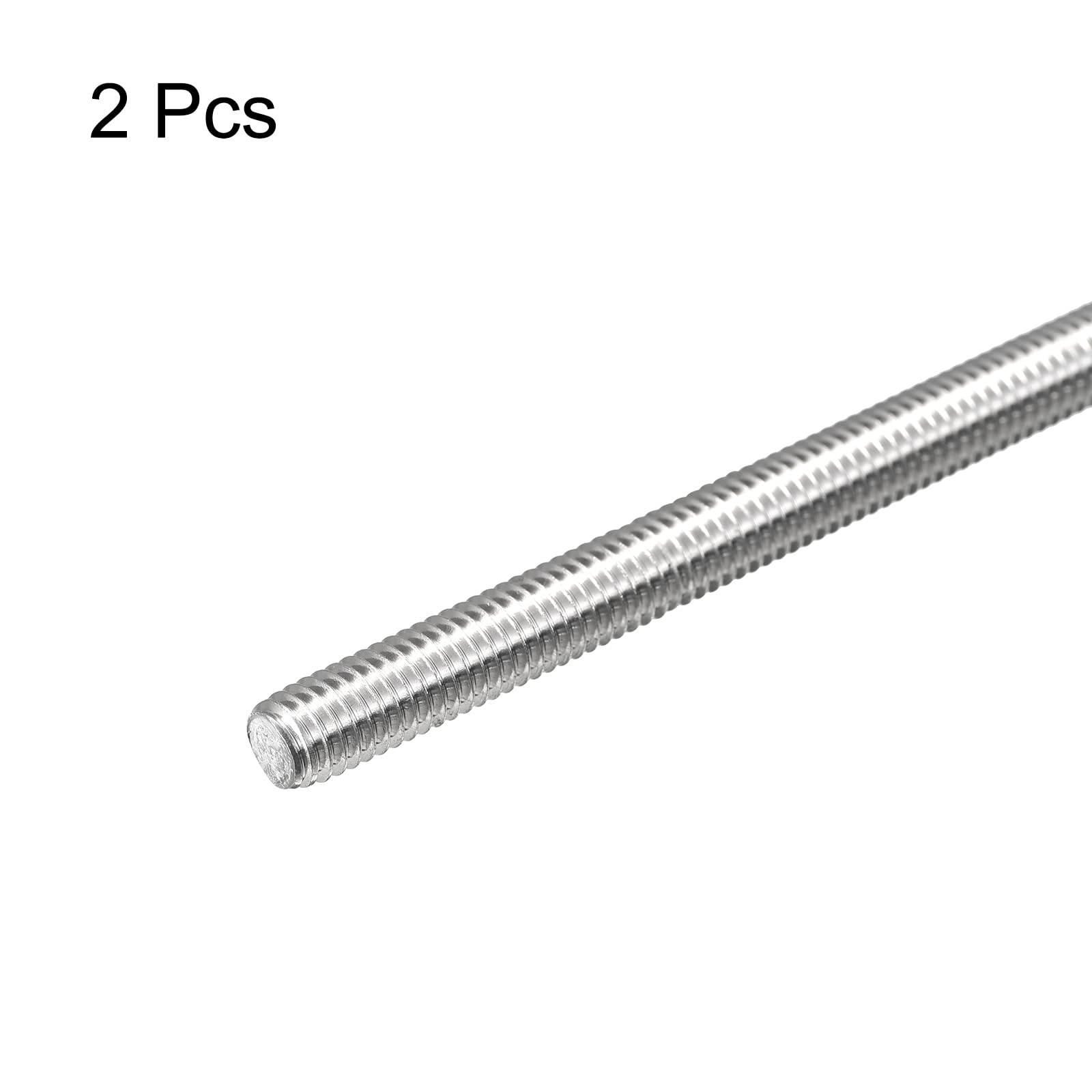 sourcing map Lot de 2 tiges entièrement filetées M6 x 500 mm Filetage 1 mm Acier inoxydable 304 Tige filetée à droite