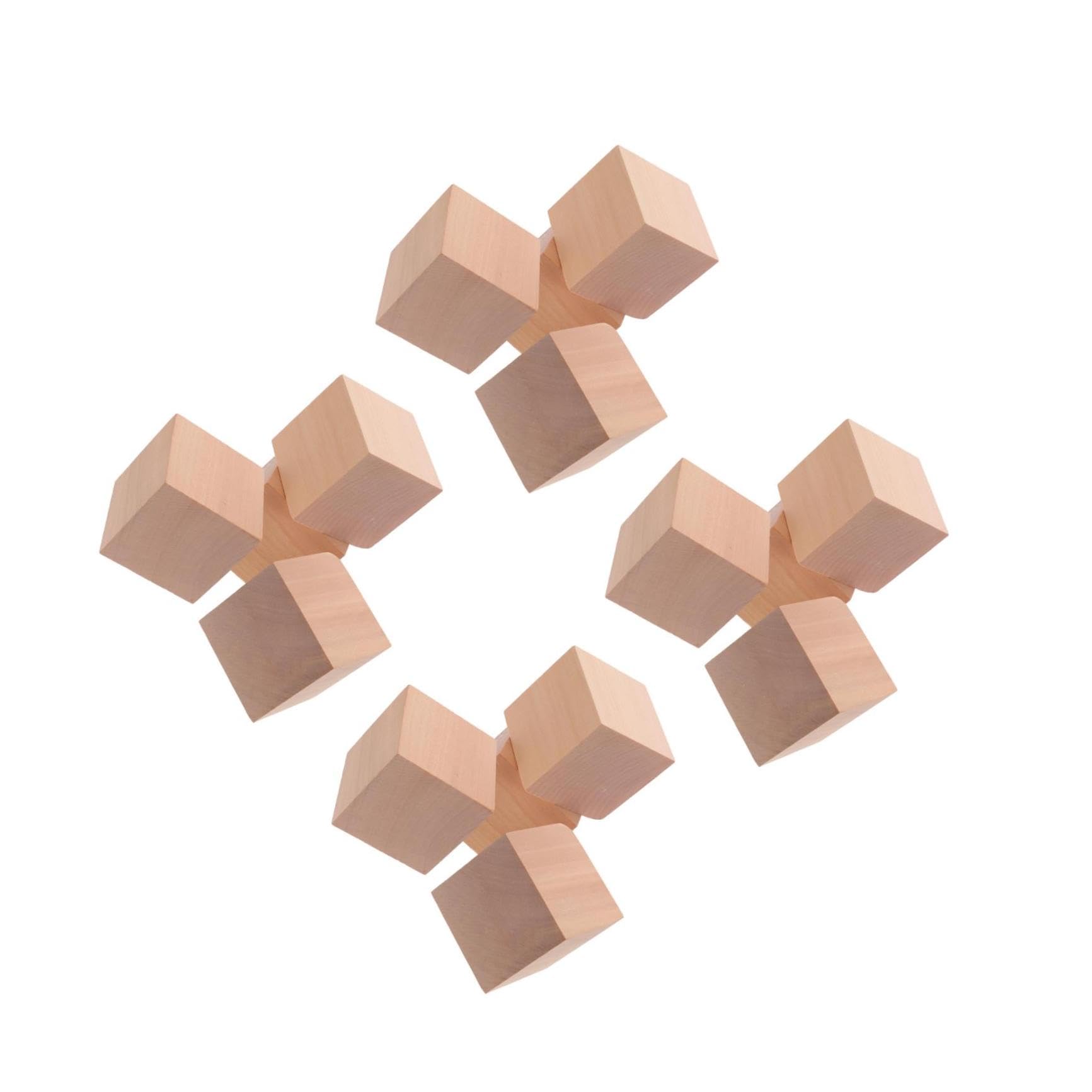 Blocs de construction craft cubes en bois vierges peinture bricolage NUOBESTY