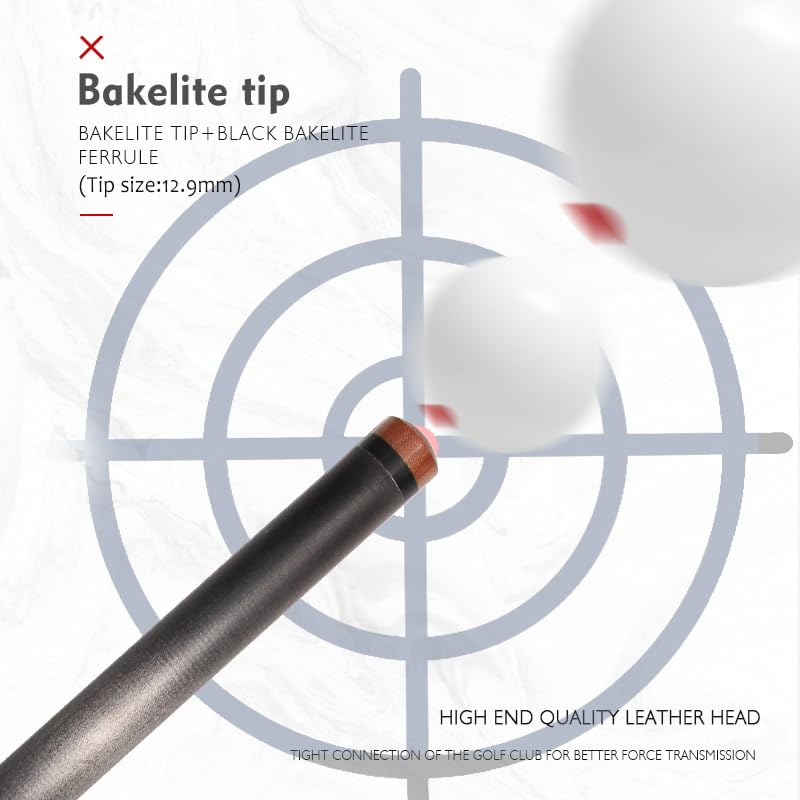 Amazon.co.jp: KHEALING ビリヤード キュー カーボン 黒電木皮頭 PVC+