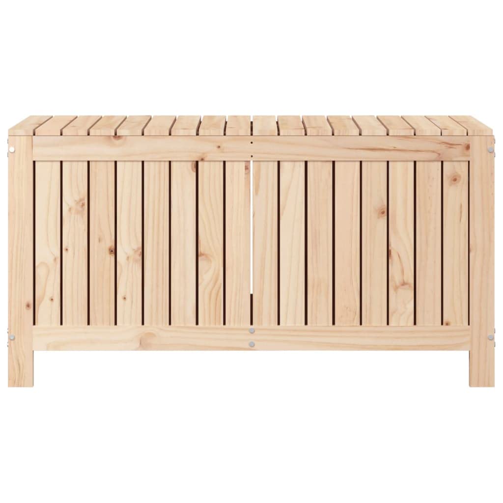 Gartentruhe aus Massivholz Kiefer 115x49x60 cm mit Gasdruckfeder Deckel und Belüftungslatten, Stauraum Box für Garten Geräte und Zubehör, Aufbewahrungslösung