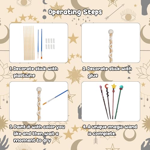 DKINY 8 bacchette di legno da mago per bambini