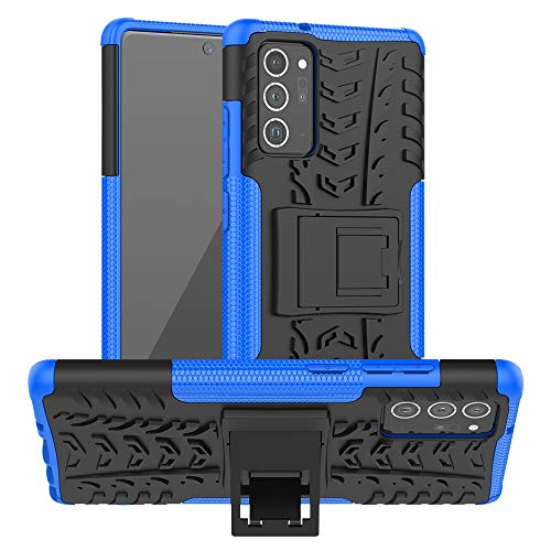 tanxinxing Modelo de Textura Doble Capa Armadura Híbrida Armadura Kickstand Estuche a Prueba de choques Compatible con Samsung Galaxy Note 20 (Color : Blue) Cover
