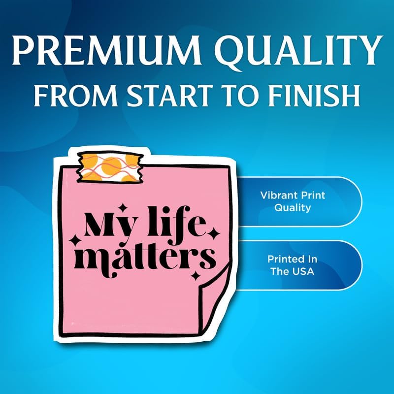 Miniatura 3 de My Life Matters - Calcomanías motivadoras para autoestima positiva, autoestima positiva, autoconversación motivacional, paquete de 2 calcomanías de