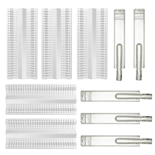 NEURARC 5 PCS BLZ-32-064 Heat Plates Flame Tamer with 5 PCS Heavy Duty Burner for Blaze Grill Replacement Parts for Blaze 5 Burner Grill Model BLZ-5LP BLZ-5LP-Cart BLZ-5LTE-LP BLZ-5LTE-NGBLZ-5LTE2-LP