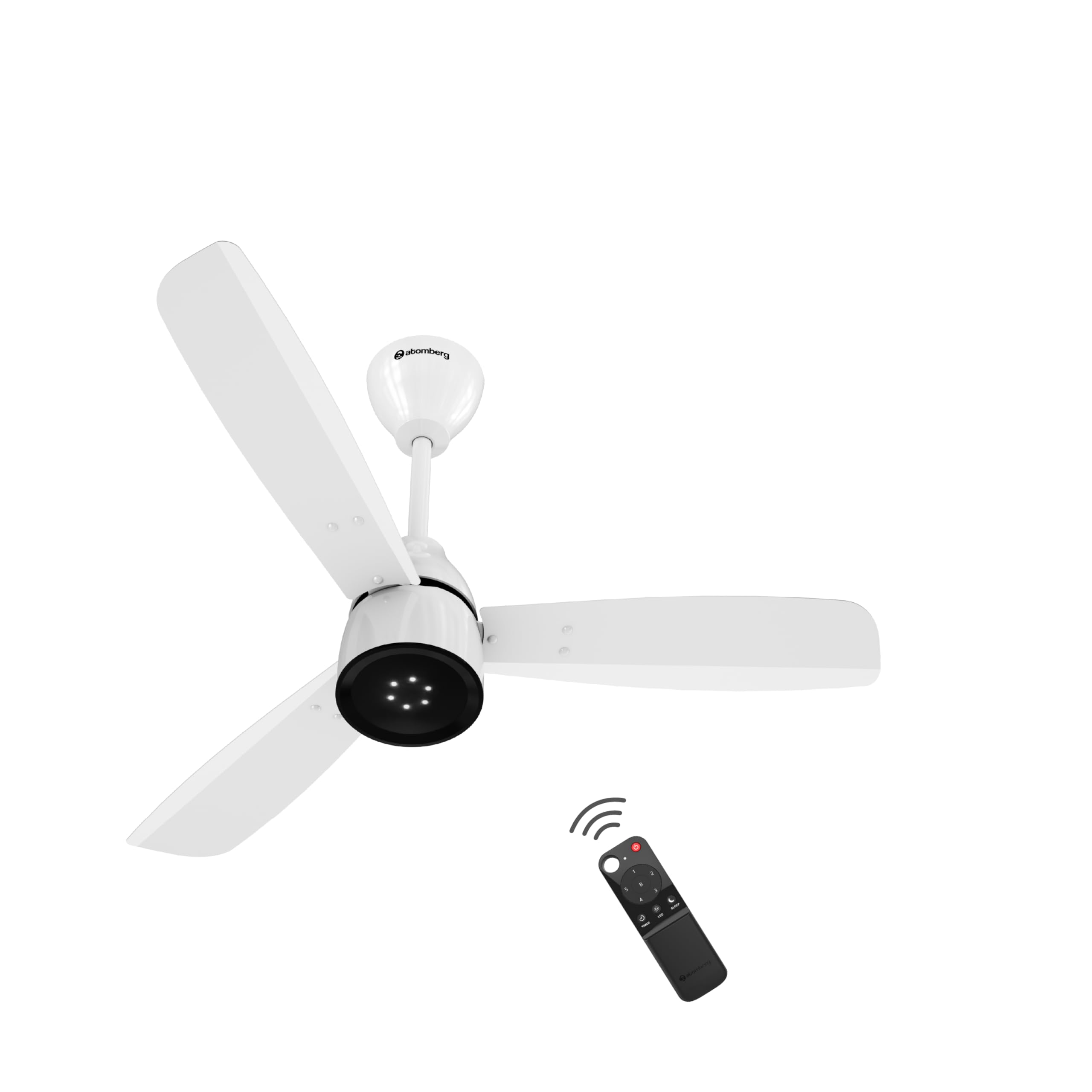 atomberg Renesa Enzel 900mm Newly Launched BLDC Ceiling Fan with Remote | BEE 5 star | High Air Delivery | LED Speed Indicator | Low Noise | Sleek Design | Power Saving | 3 Year Warranty | Gloss White