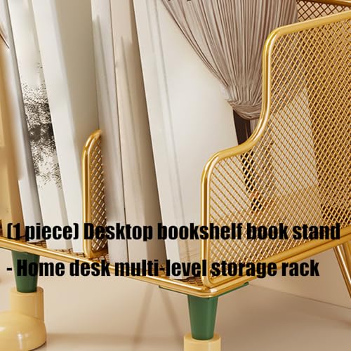 Support de livre de bureau compact avec étagères réglables et rangement multi-niveaux - 7