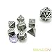 Bescon 10MM Mini Solid Metal Dice Set Old Nickle, Ancient Mini Metallic Polyhedral D&D RPG Miniature Dice 7-Sets