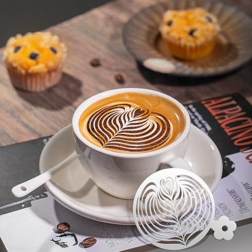 Sitsink Mandala Cookie Coffee Stencils - 25 Pcs Mandala Latte Art Cookie Stencils for Coffee Cake Bread Decor, Reusable Bread Template for Sourdough Decoration Tools Baking Stencil