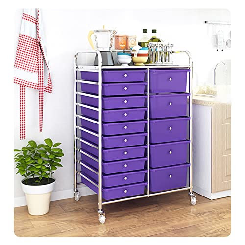 Carrello Multiuso Nero con Ruote, Dotato di 15 cassetti e Piano d'appoggio. Versatile, Ideale per riporre Oggetti Artigianali, organizzare L'Ufficio, allestire Uno scaffale per Par