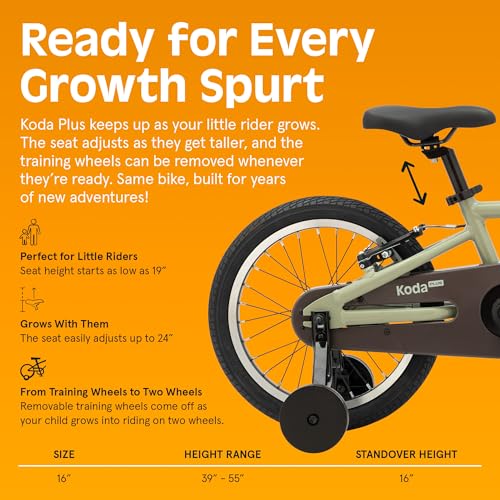 Image of Retrospec Koda Plus Kids Bike for Boys & Girls Ages 4-6 Years - 16 inch Children's Bicycle, Adjustable Seat & Handlebars