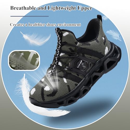 Image of VITUOFLY Boys Girls Sneakers Kids Mesh Lightweight Running Tennis Shoes