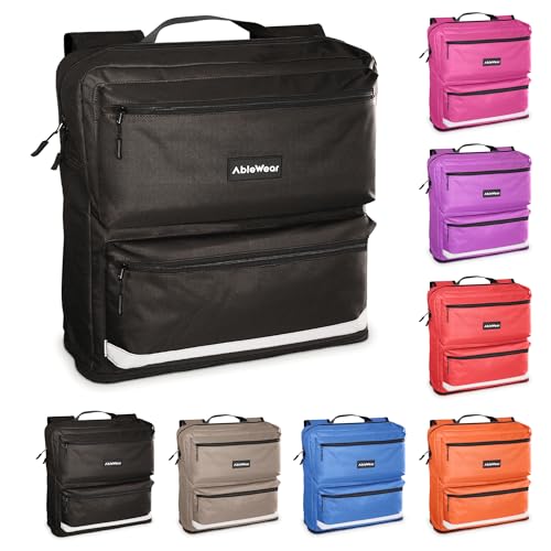 AbleWear Sac pour scooter de mobilité – Noir | Accessoires pour scooter de mobilité | Rangement extensible | Aide aux personnes handicapées | Sac de scooter | Sac pour scooter de mobilité électrique |