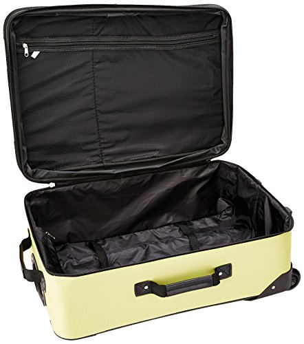 Image of Rockland Fashion Softside 4 Piece Luggage Set, Expandable, (14 inch Tote /19 inch /24 inch /28 inch), Lime