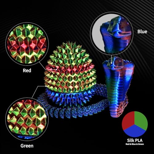 Image of 3D Printer Silk PLA Tri-Color Filament,Metal-Like Shiny Silk Filament 1.75mm, Dimensional Accuracy + /- 0.03 mm,Tri-Color Red Blue Green,1kg (2.2lbs) Spool