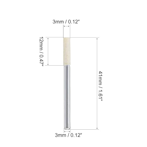Miniatura 2 de uxcell 24 piezas de punto de montaje de fieltro de lana de 0.118 pulgadas con taladro cónico para pulir, ruedas de pulido con vástago de 18 pulgadas
