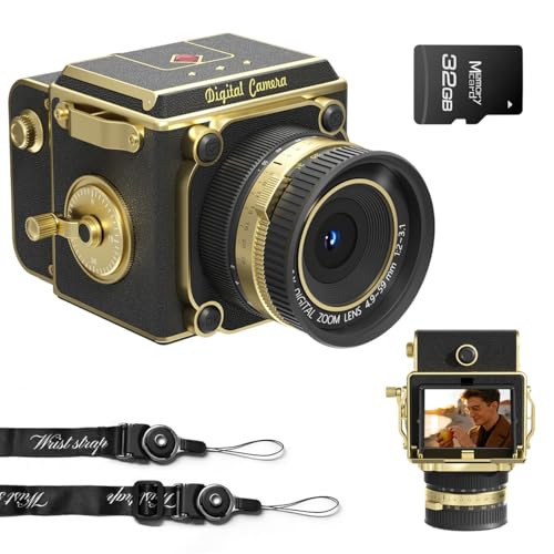 Vintage Digital Camera - Retro Portable Point and Shoot Decorative Design Camera - Compact Autofocus...