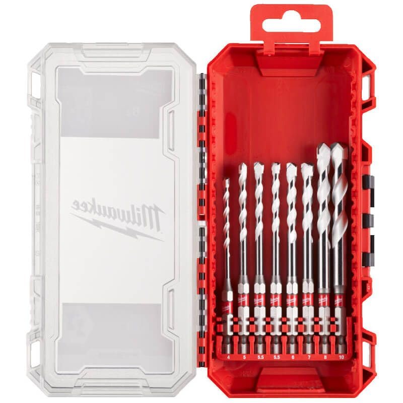 Milwaukee Multi-Material Universal Shockwave Bohrer-Set, 4-10 mm, 8-teilig