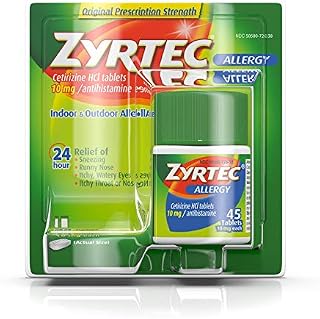Zyrtec 24 Hour Allergy Relief Tablets, 10 mg Cetirizine HCl Antihistamine Allergy Medicine