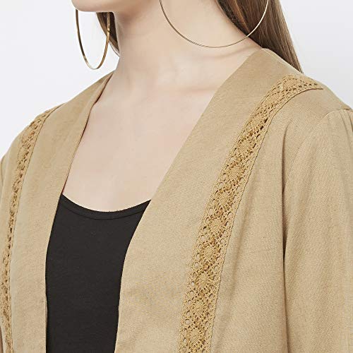 Image of FUSION BEATS Shrugs for Women, Open Neck Printed Shrugs Cardigan, Long Shrugs for Women, Sleeveless Sweater for Women, Overcoat for Women Summer Wear, Bohemian Shrugs for Women, Beach Wear