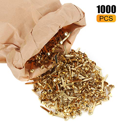 MIVIDE 1000 Pack Paper Fasteners Large 5/16”x 1”Brass Plated Split Pins, DIY Art Craft Accessories, Scrapbooking Brads, Craft Pins Pushpin - Thumbnail 3