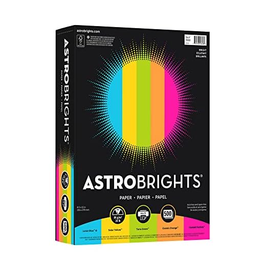 Neenah Astrobrights® Bright Color Paper, Letter Size Paper, 24 lb, Assorted Colors, 500 Sheets
