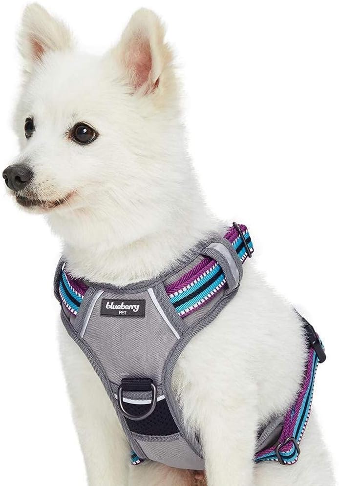 Blueberry Pet Reflective Dog Harness Medium Sized Dog Pink Dog Harness for Large Dogs