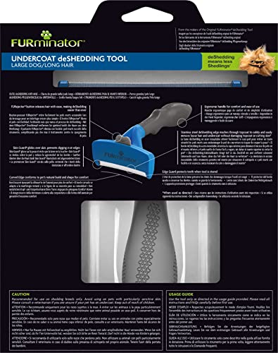 FURminator Ferramenta de remoção de pelos para cães grandes e longos de 23 a 41 kg, preto