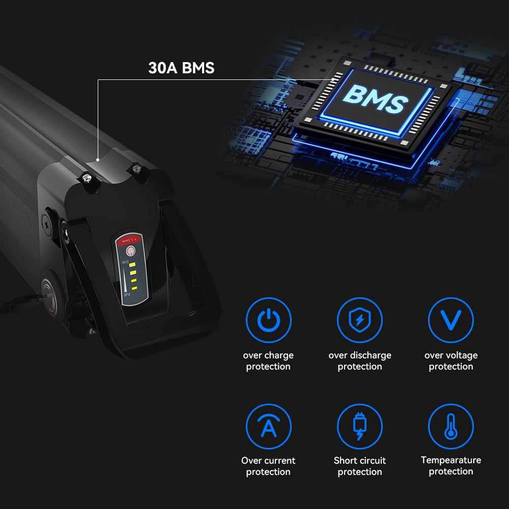 Batteria Per Bici Elettrica 48V 13Ah - Compatibile Con Motori 0-1000W - Con Caricabatterie 2A - Spedizione Da Magazzino Tedesco - Foto 3