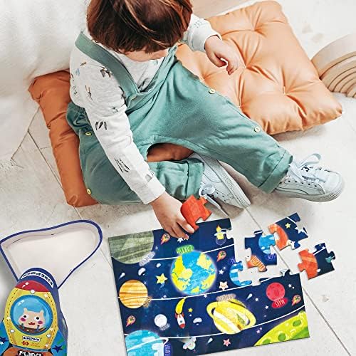Paper Master Puzzles for Kids Ages 4-8, 24 Piece Solar System Puzzles for Girls and Boys, Planet Learning Space Puzzles for Kids Ages 3-5, Fancy Toddler Puzzles with Rocket Storage Box 3 51C67e9epDL. AC