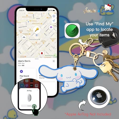 Image of Sonix x Sanrio Character Keychain Case Compatible with Apple AirTag | Protective AirTag Cover Keychain | Cinnamoroll