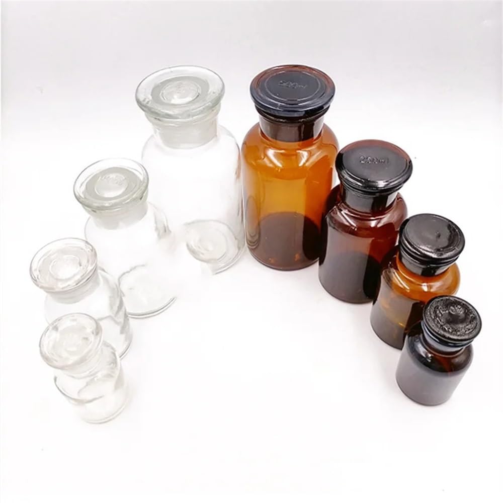 Équipements et fournitures de laboratoire Flacons de réactifs en verre transparent/brun 30 à 1000 ml, flacons scellés avec échelle, équipement d'expérimentation