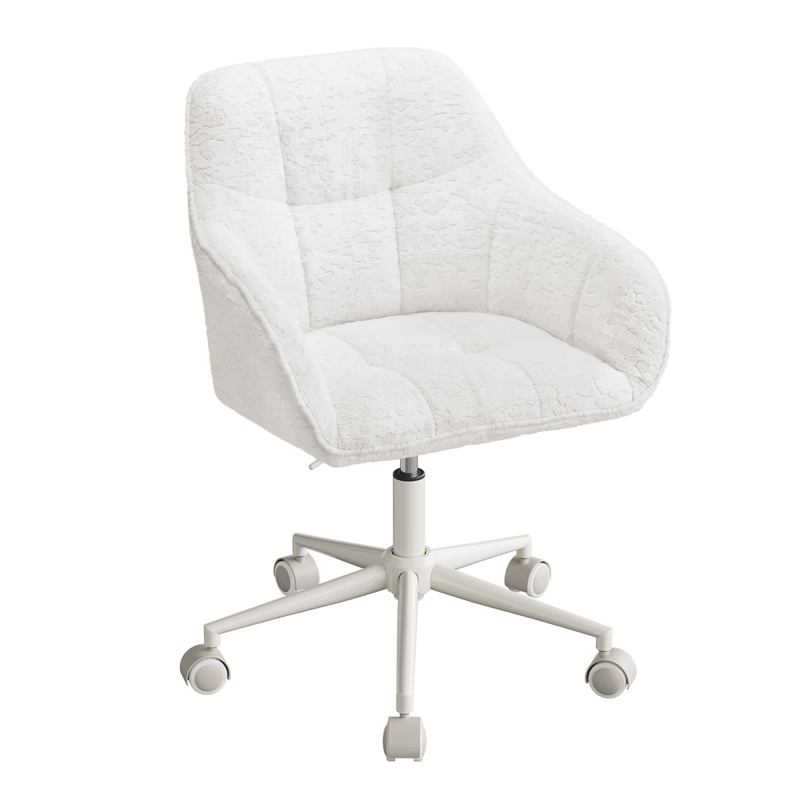 Chaise ergonomique réglable avec assise rembourrée blanche