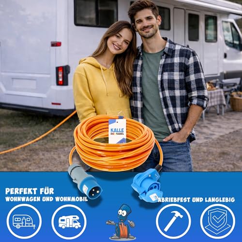 KALLE DAS KABEL CEE Verlängerung Kalle Blue Signal 2,5mm² Winkel Industrie BAU Boot Womo Camping Vollpur-Premium-Leitung 25 Meter