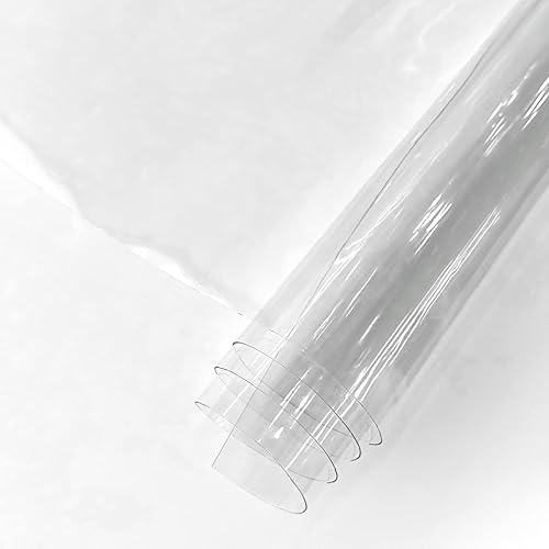 HYANG - Hojas de vinilo holográfico transparente de PVC súper transparente, 1 rollo de 11.8 x 47 pulgadas (11.8 x 47.2 in) para arcos, aretes,