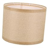 NUOBESTY Pantalla de Lámpara de Interior de Lino Cubierta Yute Desmontable para Lámparas de Escritorio Mesita de Noche y Pared Diseño Cilíndrico Fácil Instalación y Protección