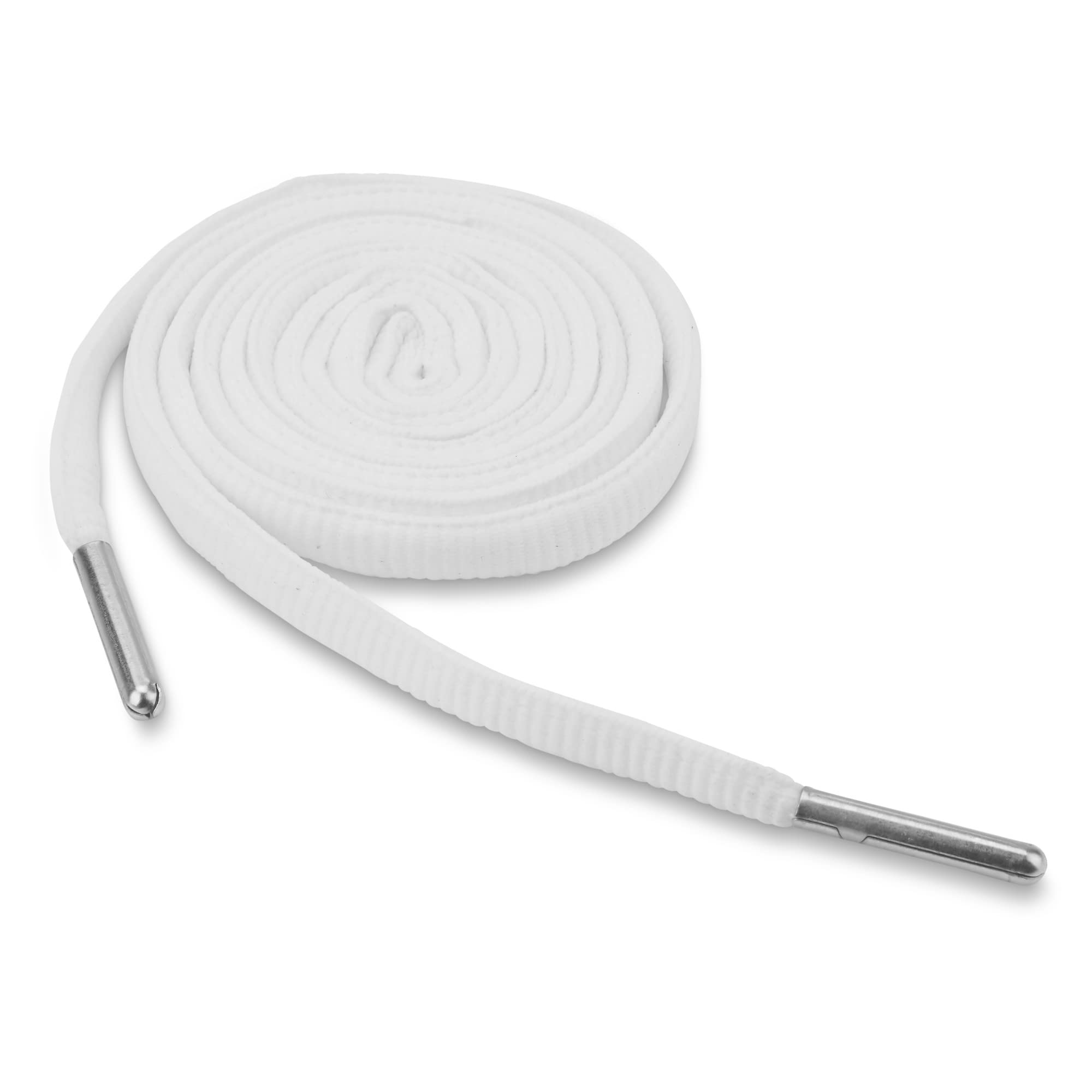 ForceFieldLifestyle Lace, Thick Oval, White silver aglet 36"