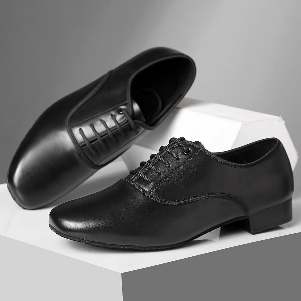 Scarpe da Ballo Uomo Liscio Pianta Larga Suola Scamosciato per Salsa Tango Jazz
