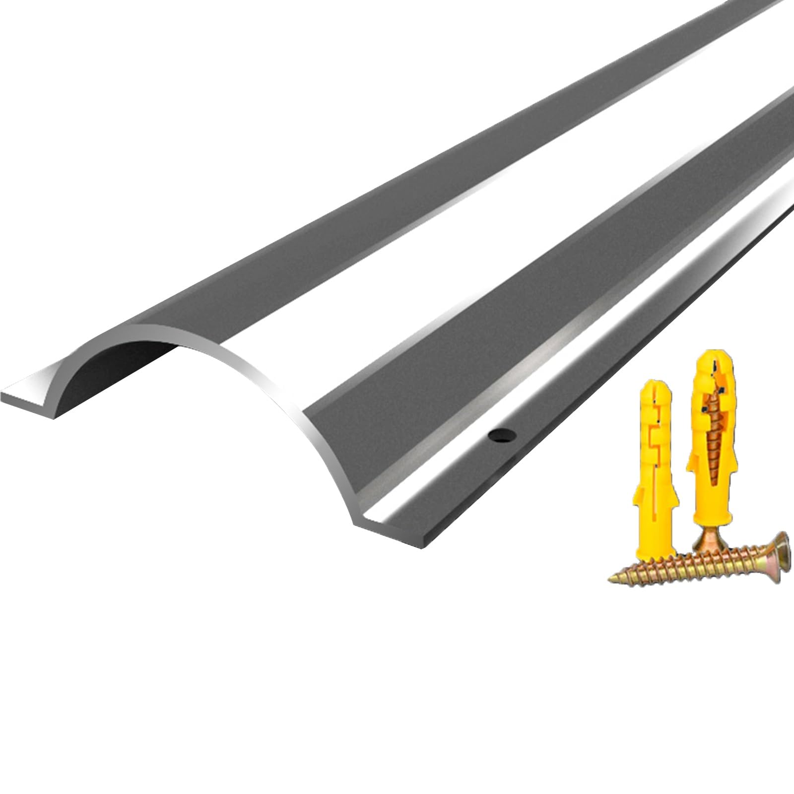 Canaleta Pasacables de Suelo de Acero Inoxidable, Gestión de Cables Oculta, Protector de Cables de Pasacables Suelo para Oficinas, Almacenes y Fábricas(Large)