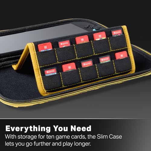 Image of PowerA Slim Case for Nintendo Switch 2 - Pikachu Storm, Officially Licensed, Protective Case, Holds 10 Game Cards, Padded Screen Protector, Built-in Play Stand